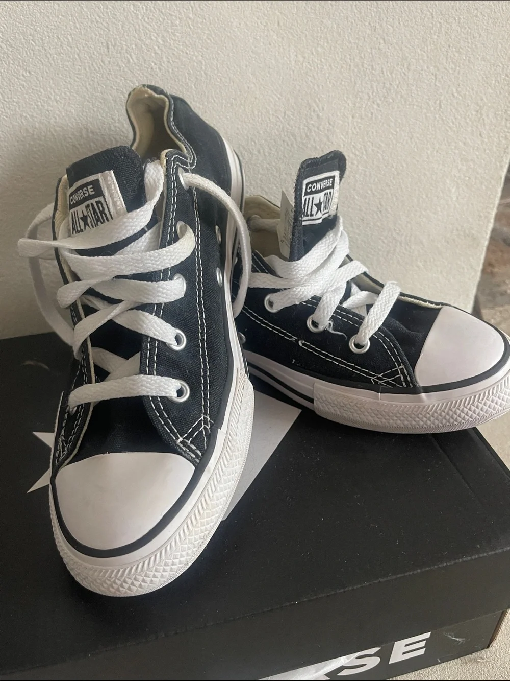 Converse Kids Black and White Low Top Sneakers